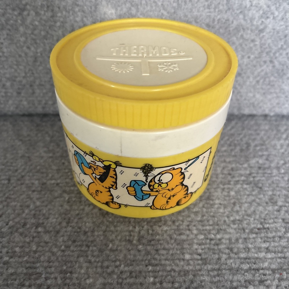 Vintage 1984 Garfield Jim Davis Thermos Snak Jar Insulated 6.25 Oz Container